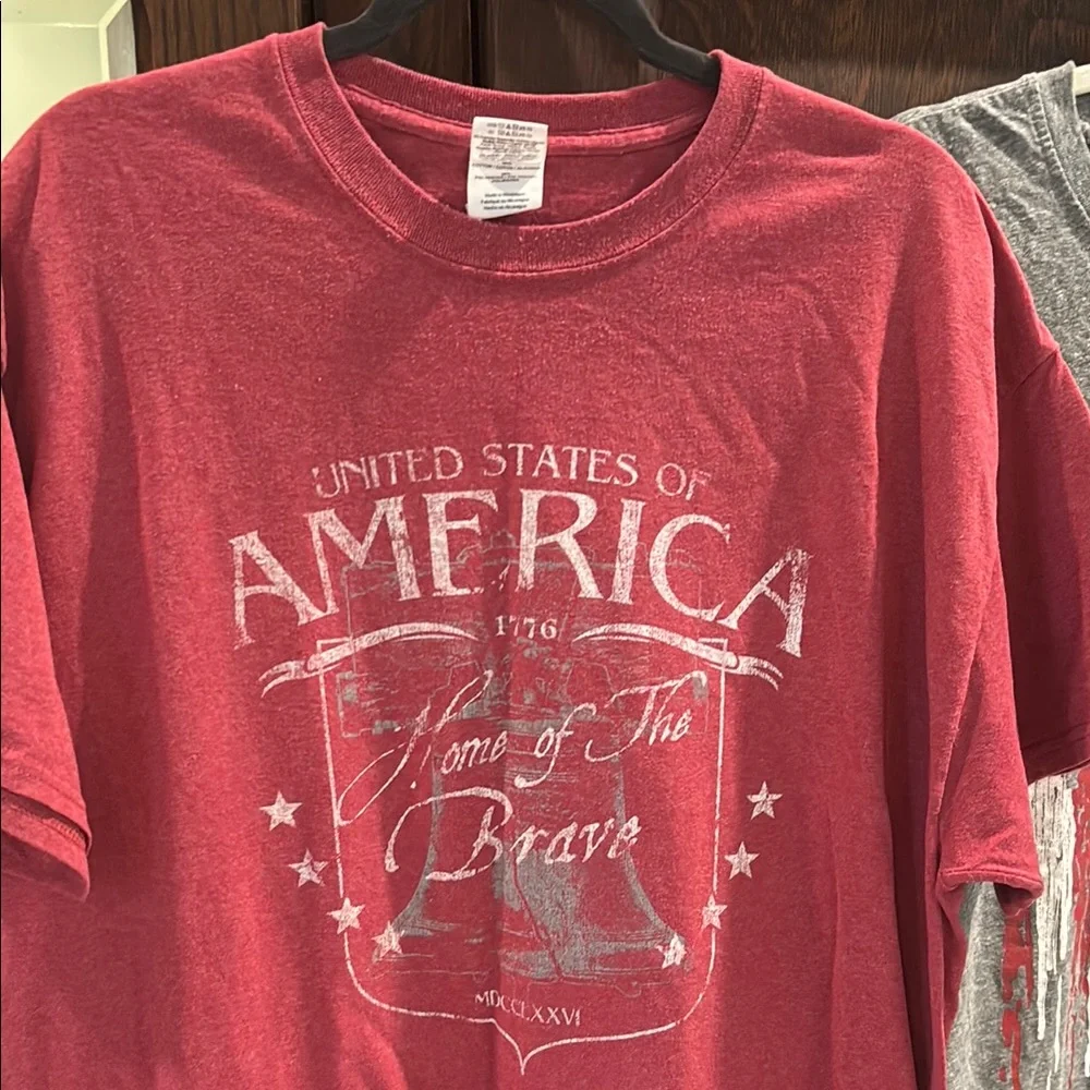 Gildan Red, White, and Gray Short Sleeve Tees - Picture 2 of 7